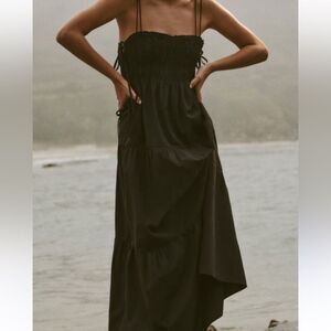 ZARA POPLIN DRESS WITH BOWS sz M